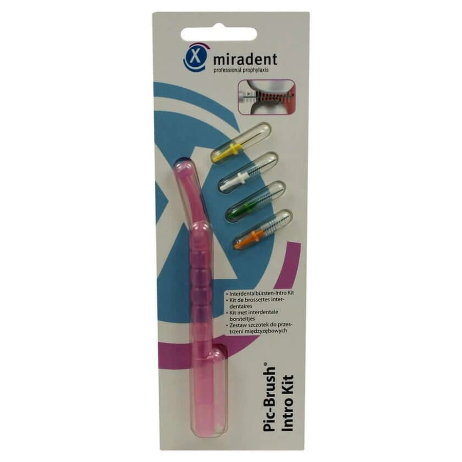 Miradent Interdentalbürsten Pic-Brush Intro Kit transparent pink 1 St