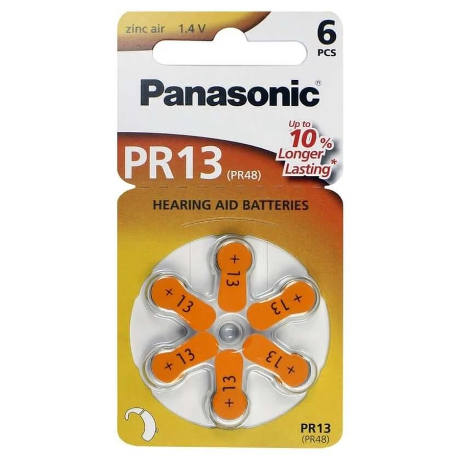 Batterijen voor hoortoestellen Panasonic PR13 6 stuks