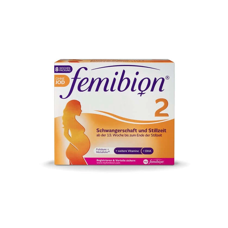 FEMIBION 2 PREGNANCYCY+STILL TIME sans iode, acide folique 2X60 pcs.