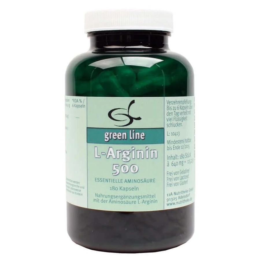 L-arginine 500 capsules 180 Capsules