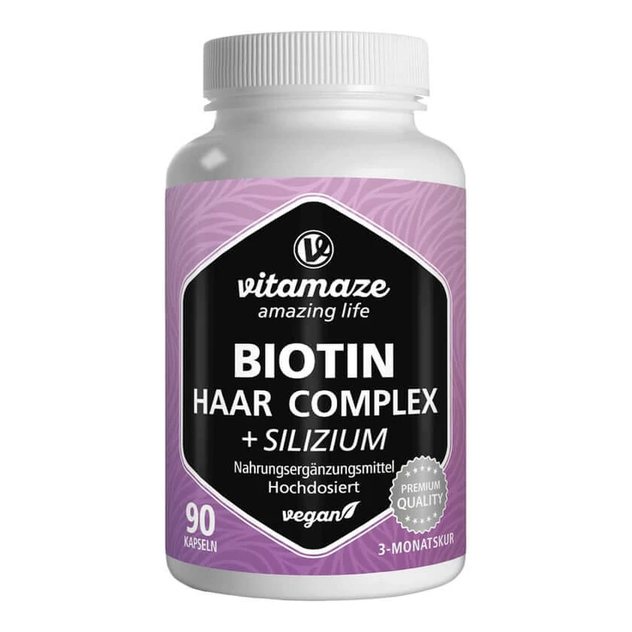 Biotine Haarvitaminen Complex hoge dosis +Silicium Capsules 90 Capsules