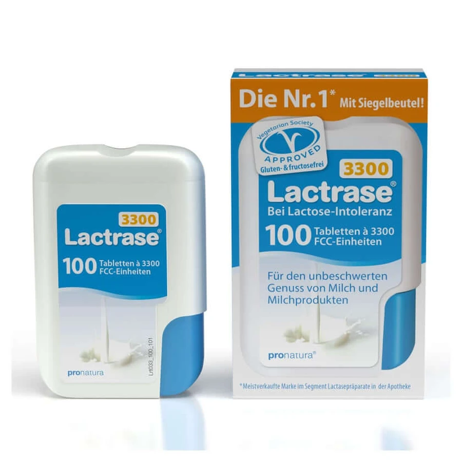 Lactrase 3.300 FCC lactase tablets in click dispenser 100 pcs.