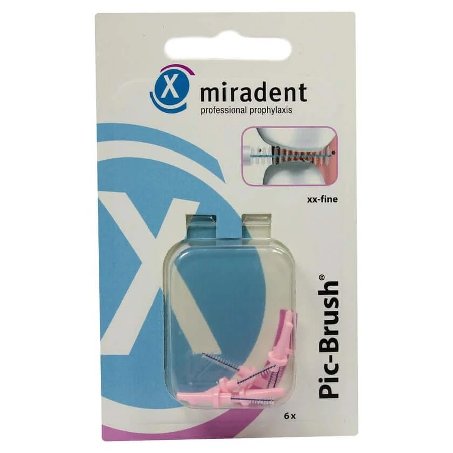 Miradent cepillos interdentales Pic-Brush cepillos de recambio x-grande burdeos 6 uds.