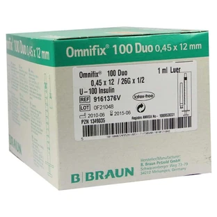 Omnifix Duo 100 seringues à insuline 1 ml 100X1 ml