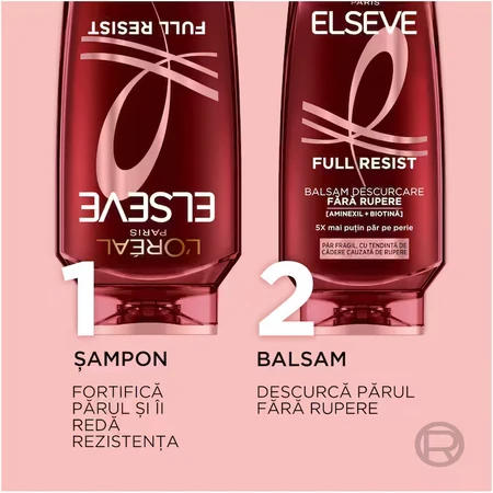 Strengthening shampoo for brittle hair with a tendency to fall out Full Resist, 400 ml, Elseve