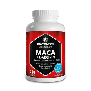Vitamaze MACA 4:1 Hoge Dosis + L-Arginine Capsules 240 Capsules