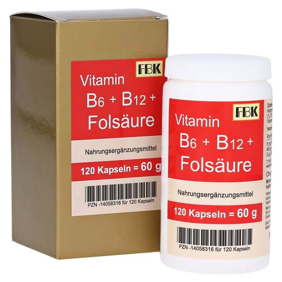 Vitamin B6+b12+folsäure Kapseln 120 St