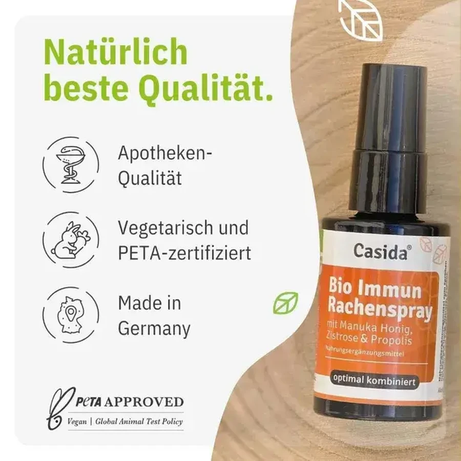 Organic immune throat spray with manuka honey, cistus & propolis 30 ml