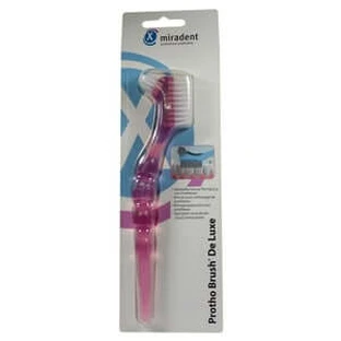 Miradent denture brush Protho Brush De Luxe pink transaprent 1 pc