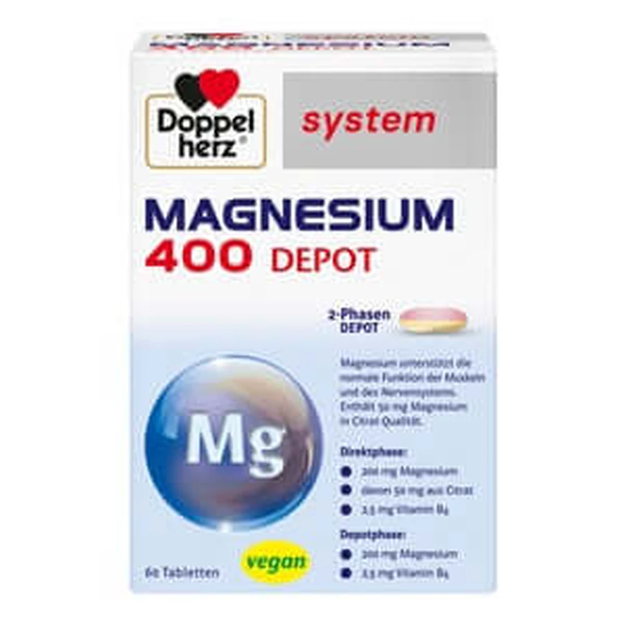 Double Heart System Magnesio 400 Depot 2-Fases Depot 60 Cápsulas