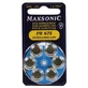 Piles pour appareils auditifs Maxsonic PR675 6 pcs.