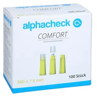 Alphacheck Comfort Safety Lancet.26 100 pcs