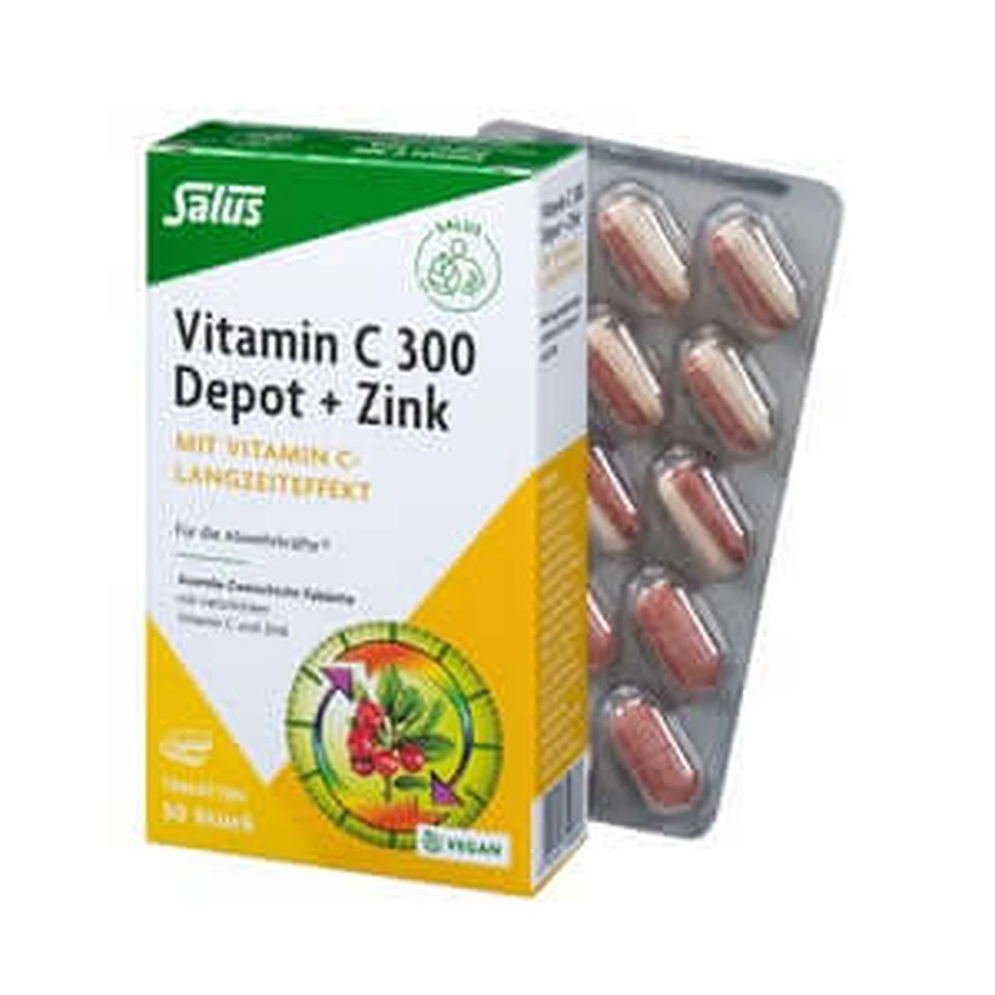 Vitamine C 300 Depot+Zinc Salus Comprimés 30 Capsules