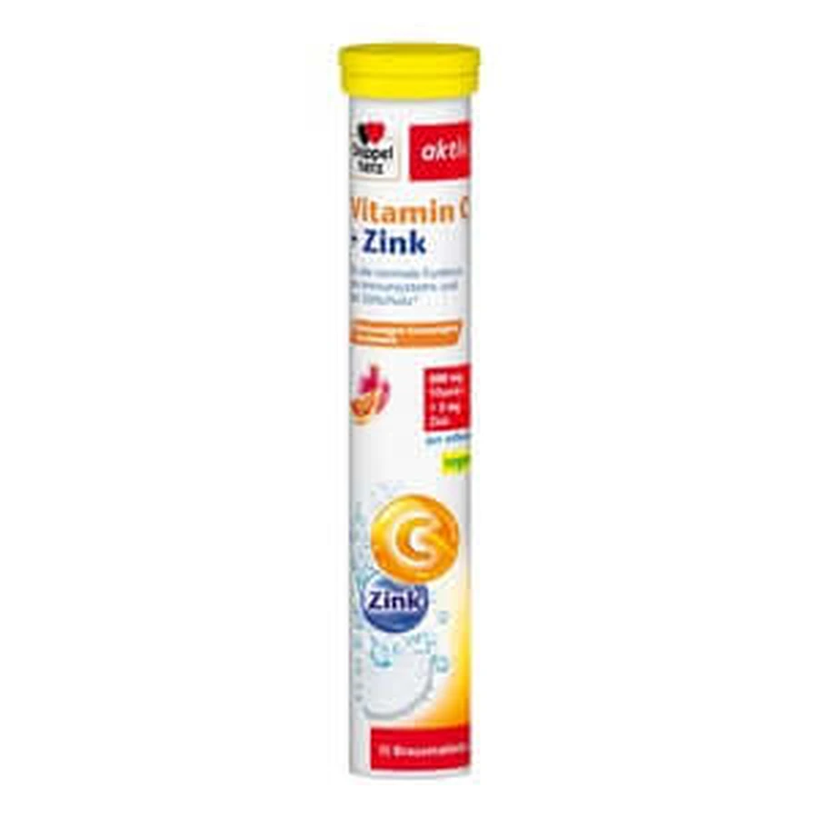 Double Heart Active Vitamin C + Zinc 15 St