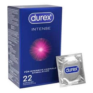 Intense - 22 condoms with ribs, nubs and heat effect (22 condoms) 22 pcs.