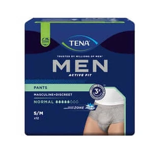 TENA Hommes Pantalon Active Fit Gris normal S/M 12 pcs.