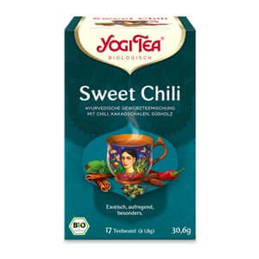 YOGI TEA, Sweet Chilli, ceai organic de plante și condimente 17X1,8 g