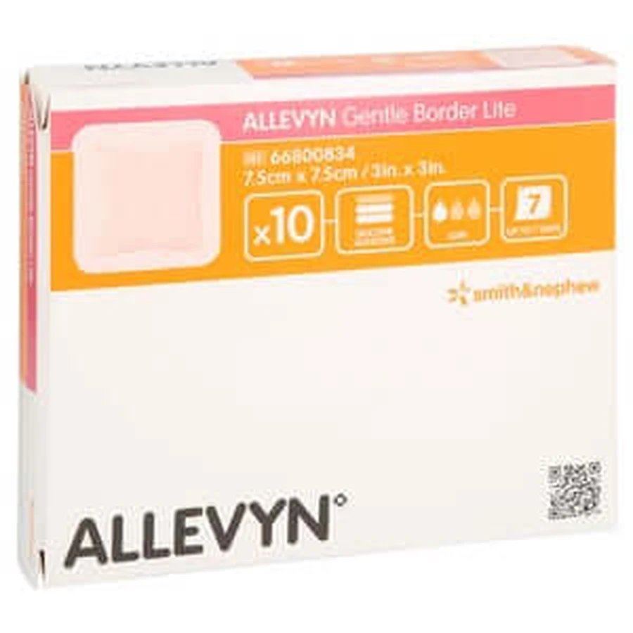 Allevyn Gentle Border Lite 7.5x7.5 cm Sc 10 pcs