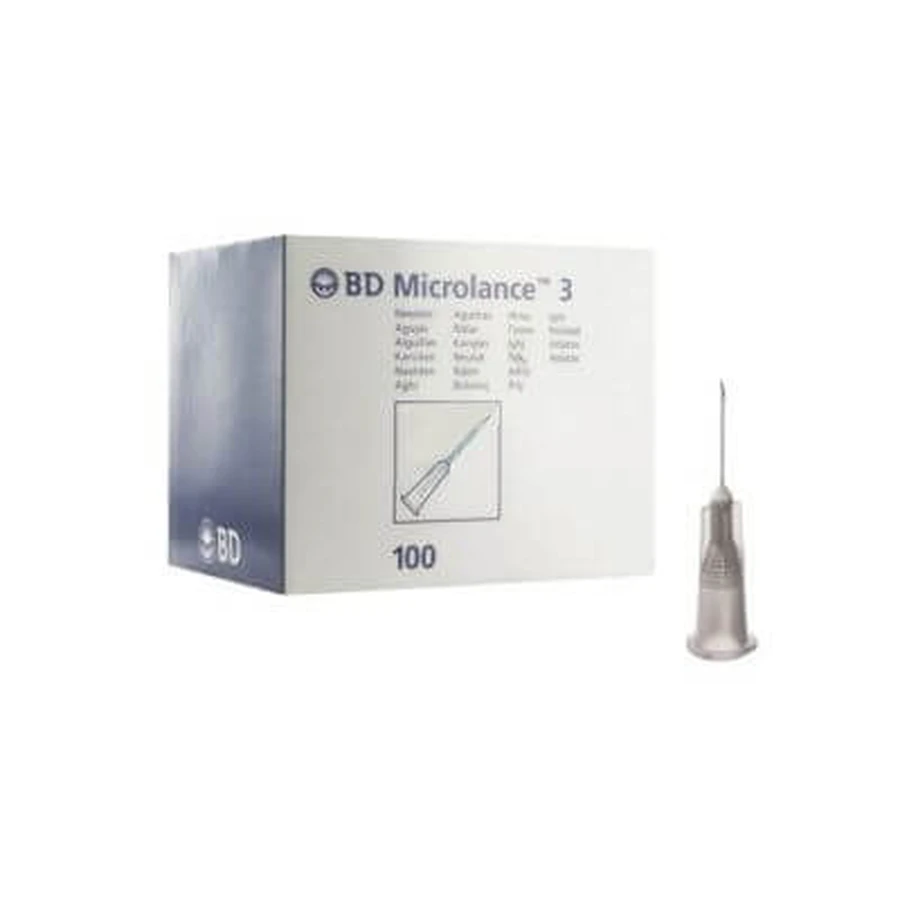 Aguja bd microlance 27 gauge 0.4x13mm gris 100 piezas