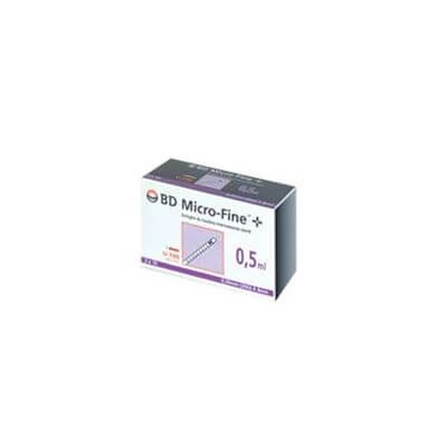 Becton dickinson jeringa insulina 0,5 ml 100 ui aguja calibre 30 30 unidades