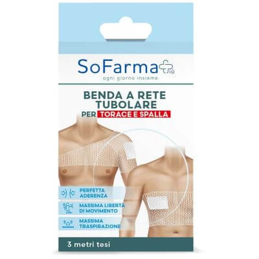 Bandage tubulaire en maille Sopharmapiu pour la poitrine et les épaules 3 mètres de tension