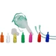Mascarilla blanda de concentración variable con sistema venturi completa con kit de 7 racores de colores y tubo de conexión antiaplastamiento para adultos