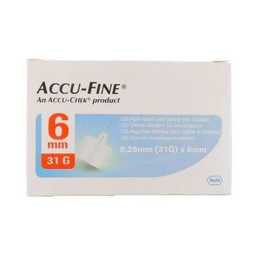 Insuline pen naald accu-fine pen naald accu-chek gauge 31 x 6mm 100 stuks