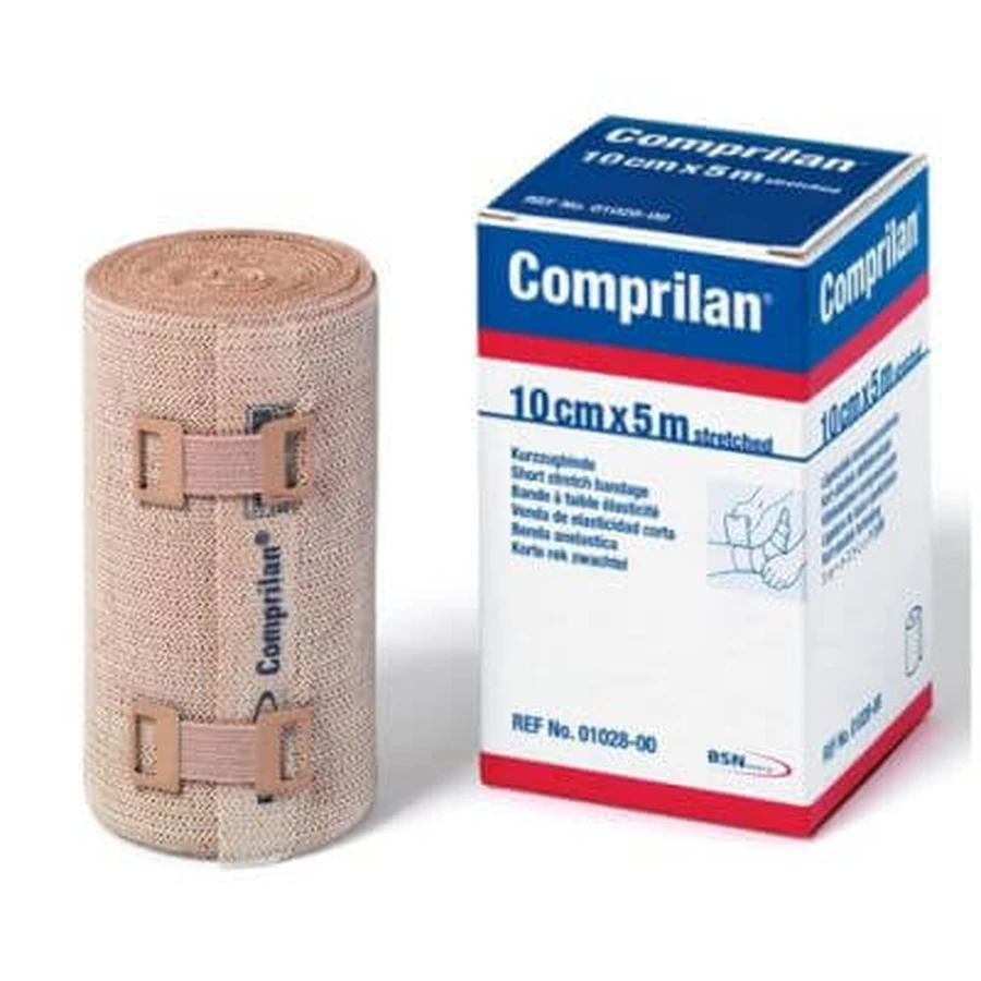 Comprilan bandage de compression élastique extensible basse peau 10x500 cm