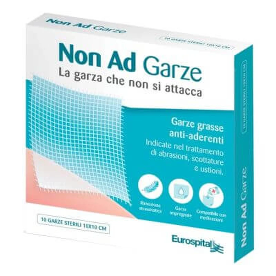 Sterile paraffin-embedded gauze meds pharmactive 10x40 cm