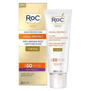 Roc fluide solaire visage spf50 anti-imperfections teinté 50 ml