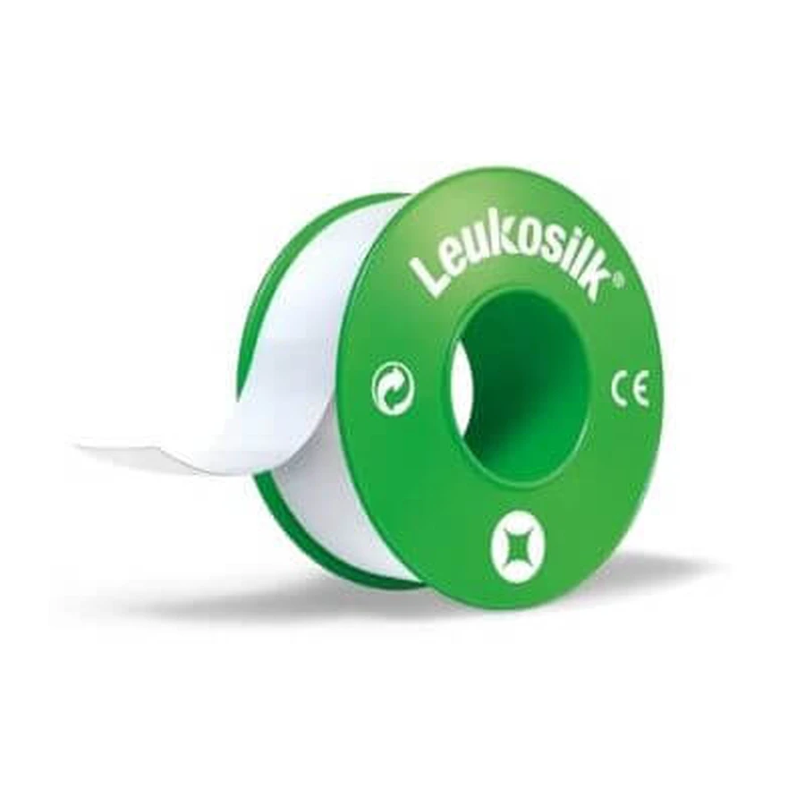 White hypoallergenic leukosilk roll plaster 2.5x500 cm