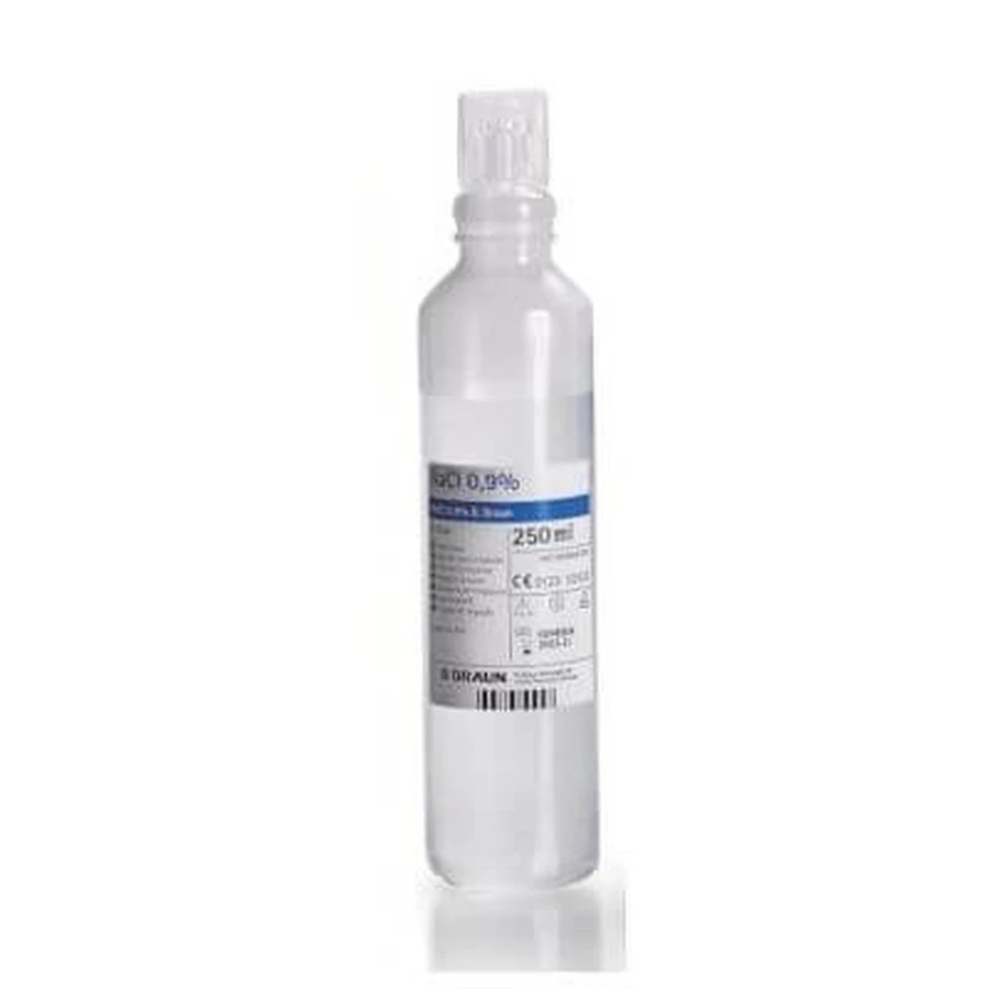 Saline solution 250ml bottle