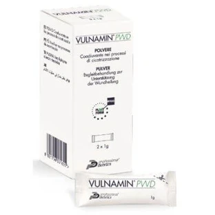 Vulnamin pwd interactive apósito en polvo de hialuronato sódico y aminoácidos envase de 2 sticks