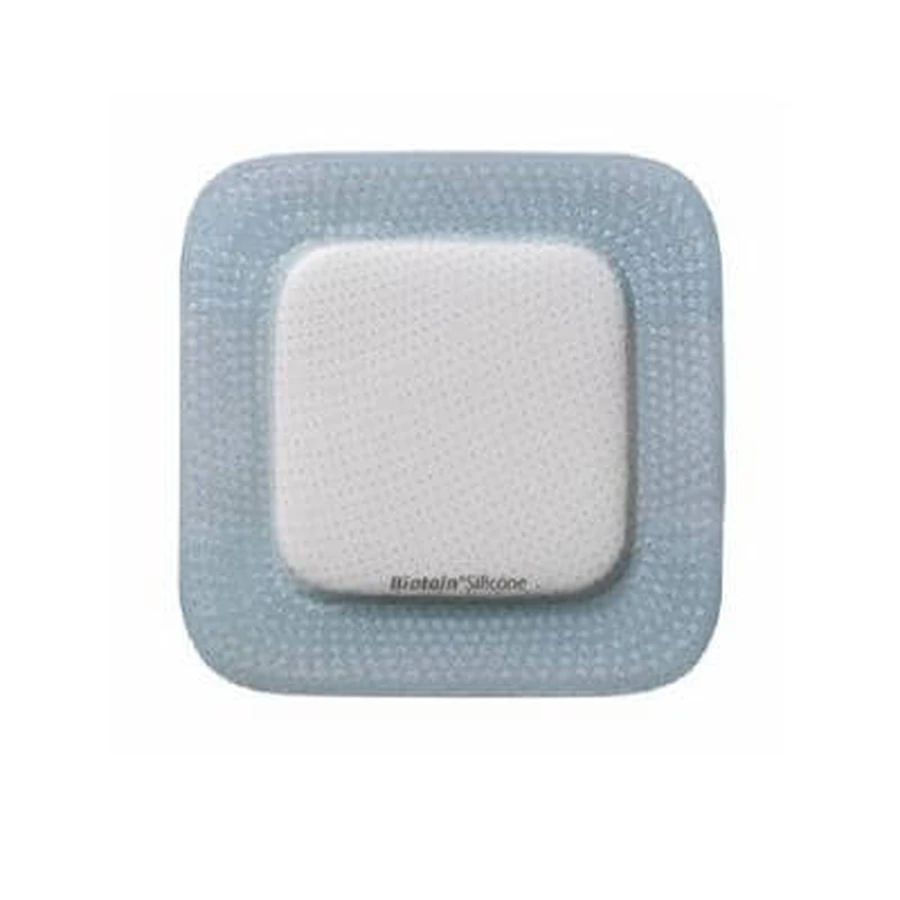 Biatain Polyurethanschaumverband mit Silikonkleberand 10x20 cm 5 Stück