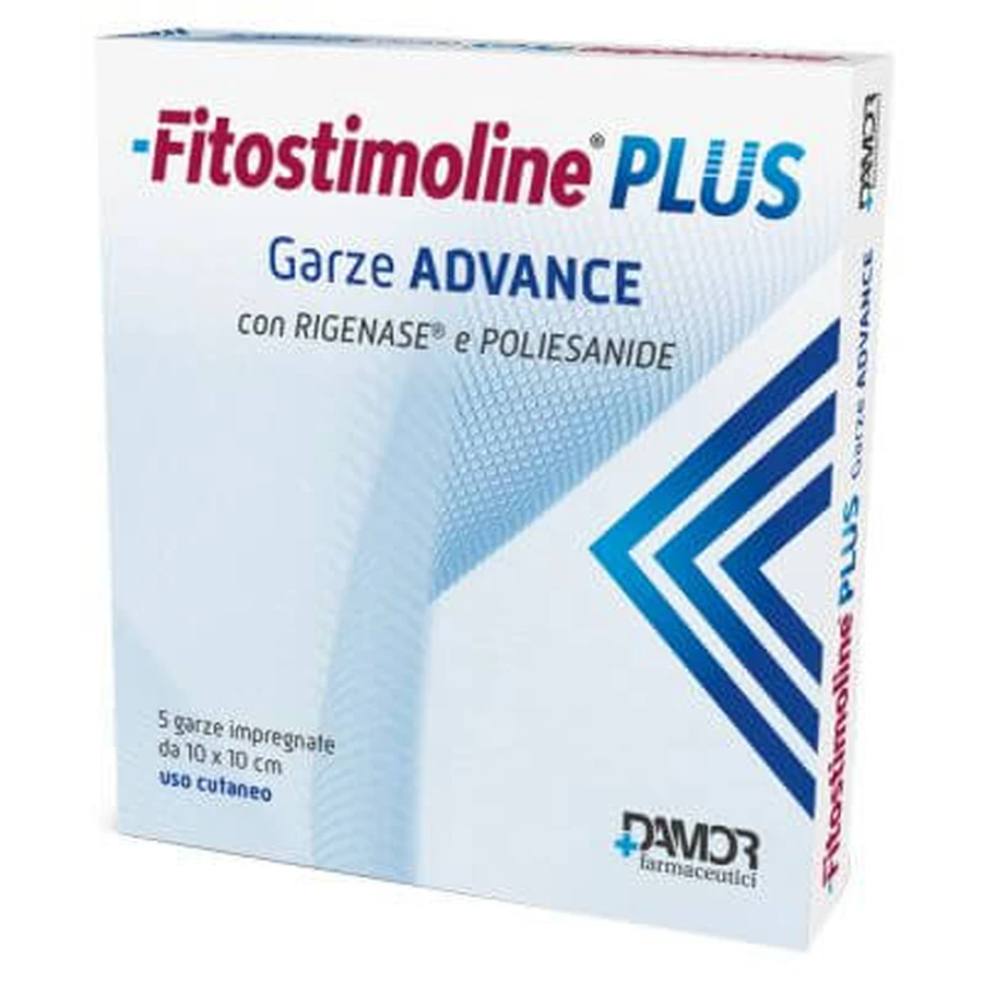 Phytostimolin plus advance imprägnierter Verbandmull 10x10 cm 5 Stück