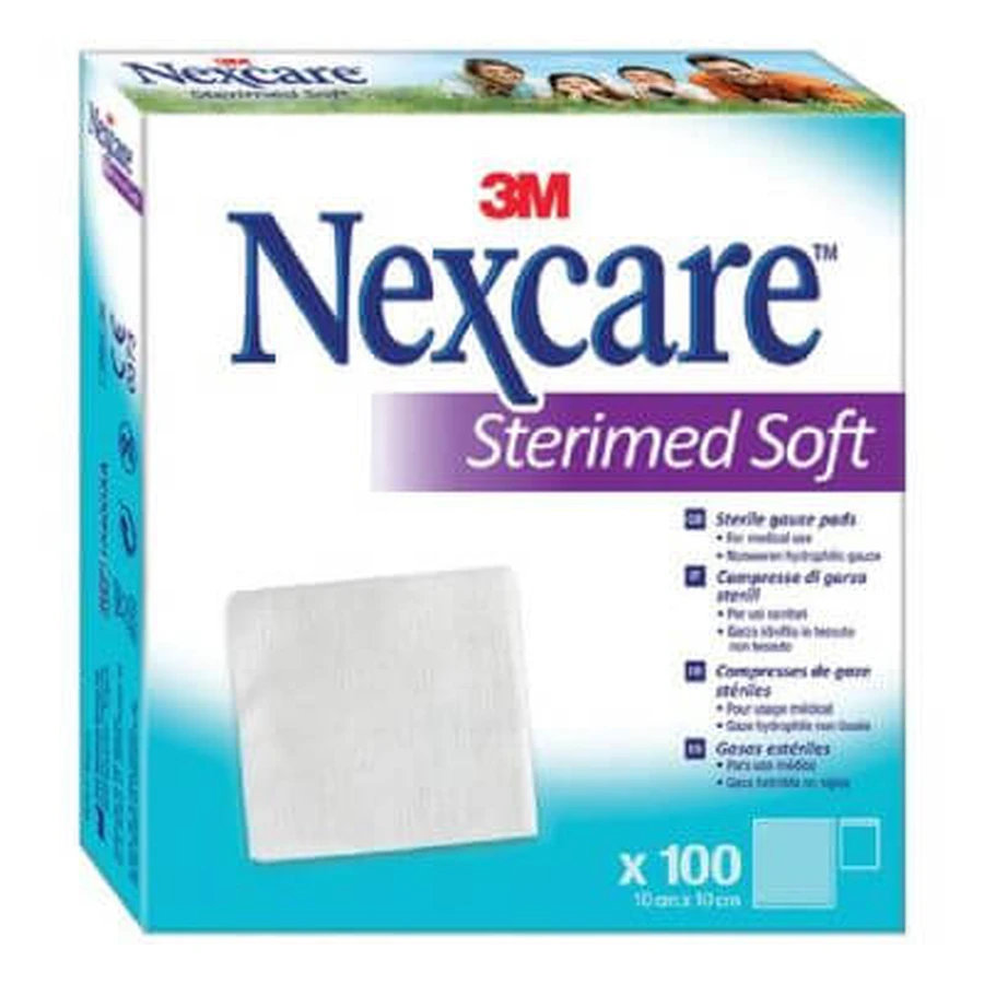Sterimed weicher Vliesstoff komprimierte Gaze 10x10cm 100 Stück mehrsprachig
