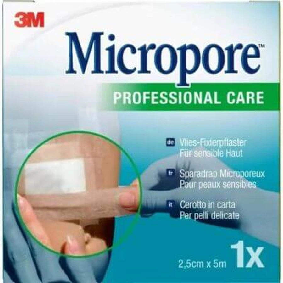 Esparadrapo quirúrgico micropore papel parche m5x25mm dispensador