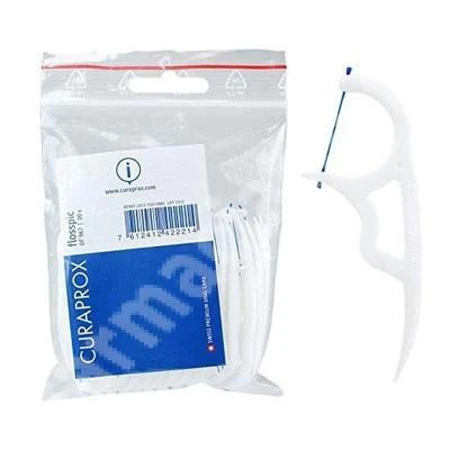 Porta-palillos con hilo dental, 30 piezas, Curaprox