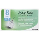 Aguja para pluma de insulina accu-fine aguja para pluma accu-chek calibre 31 x 8mm 100 unidades