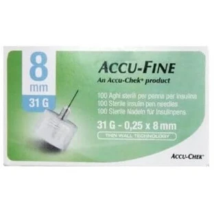 Insulin pen needle accu-fine pen needle accu-chek gauge 31 x 8mm 100 pieces