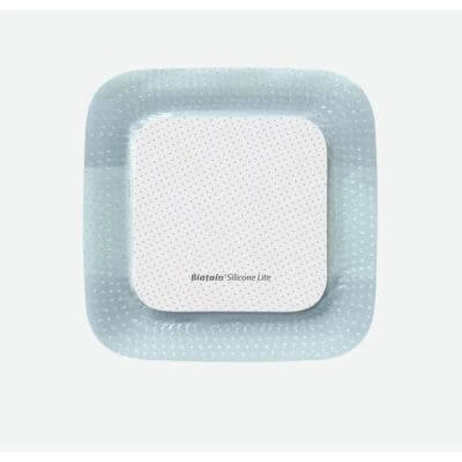 Apósito de espuma de poliuretano Biatain con borde adhesivo de silicona lite 12,5x12,5 cm 10 piezas