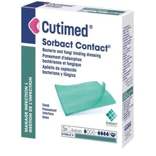 cutimed hydrofoob verband sorbact contact 4x6 cm 5 stuks