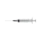 Steriele wegwerpspuit met aangezette naald maatverdeling21x1 1/2 inhoud 5ml centraal luer 1 stuk
