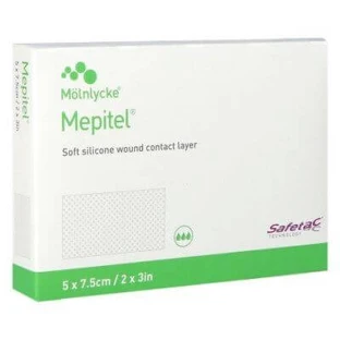 Nicht absorbierender transparenter Kontaktverband mit weicher Silikonkontaktschicht mepitel 5x7.5cm 10 Stück