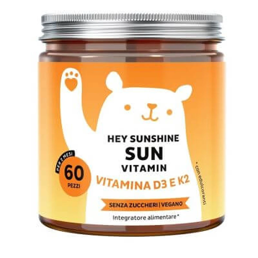 Bears with benefits hey sunshine sun vitamin with d3 60 sugar free gummy candies with sweeteners