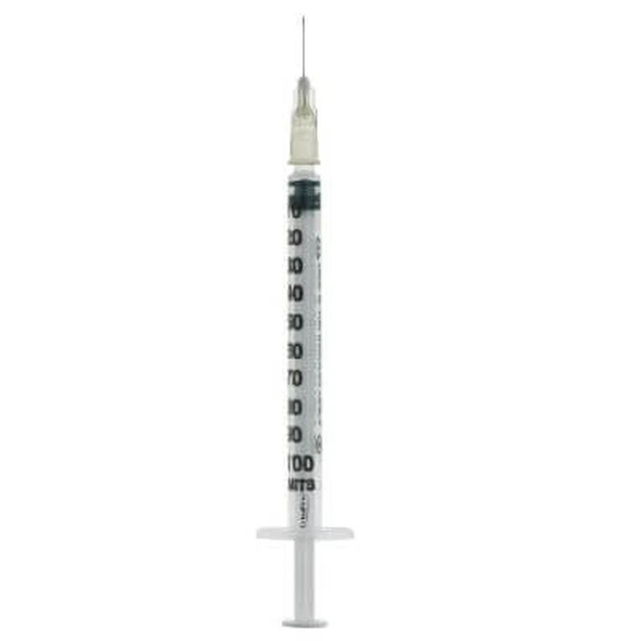 Extrafine insulin syringe 1ml 100 ui removable needle 27 gauge 0.40x12 mm 1 piece