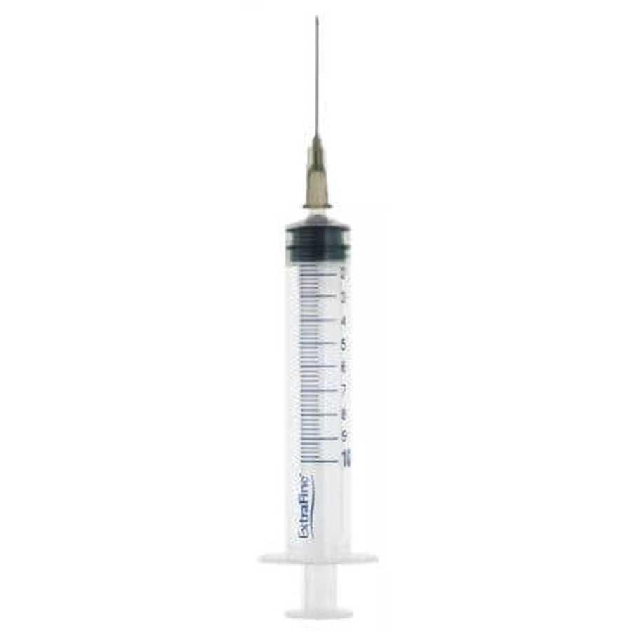 Extrafijne injectiespuit 10 ml naald 12 gauge 22