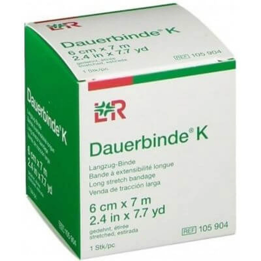 Elastic bandage dauerbinde f high extensibility strong compression 6x700cm 1 piece