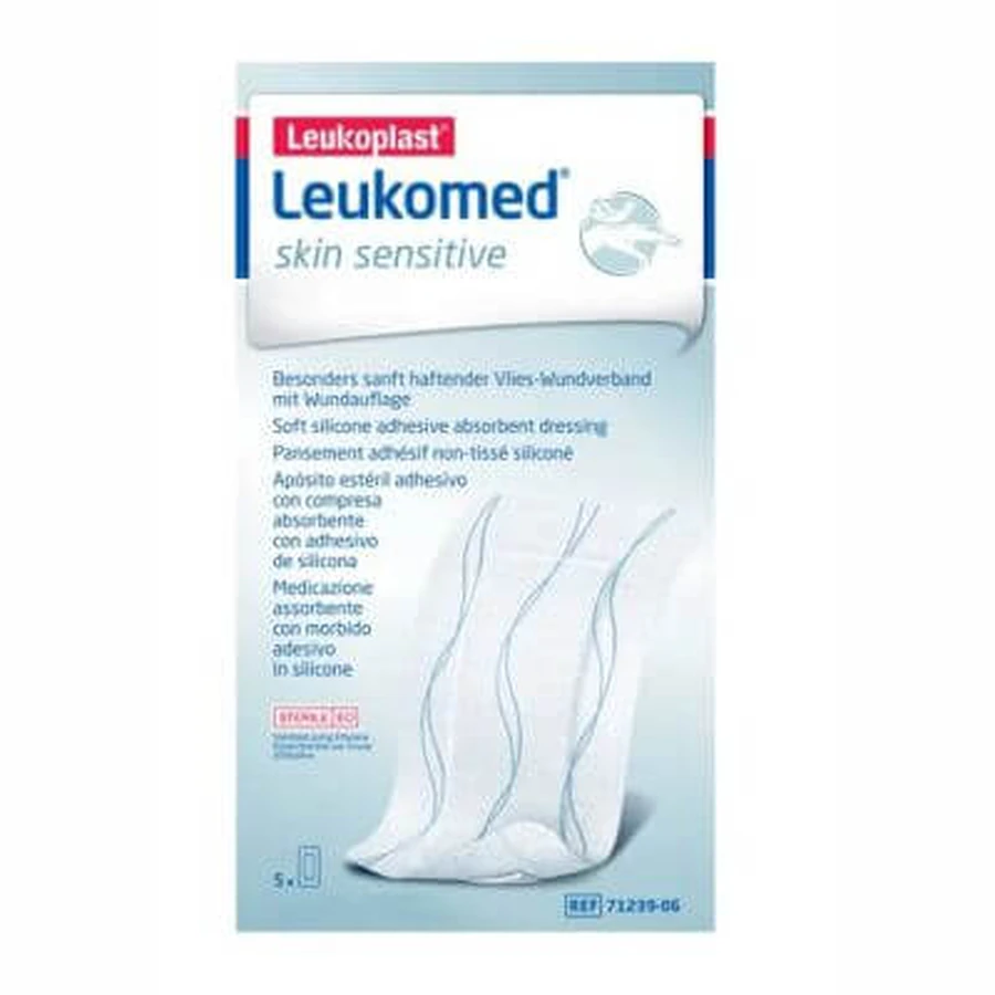 Leukomed hautempfindlicher steriler Tnt-Klebeverband 5x7,2 cm 5 Stück