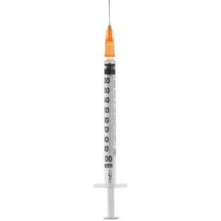 Extrafijne insulinespuit 1ml 100 ui verwijderbare naald 25 gauge 0,5x16 mm 1 stuk